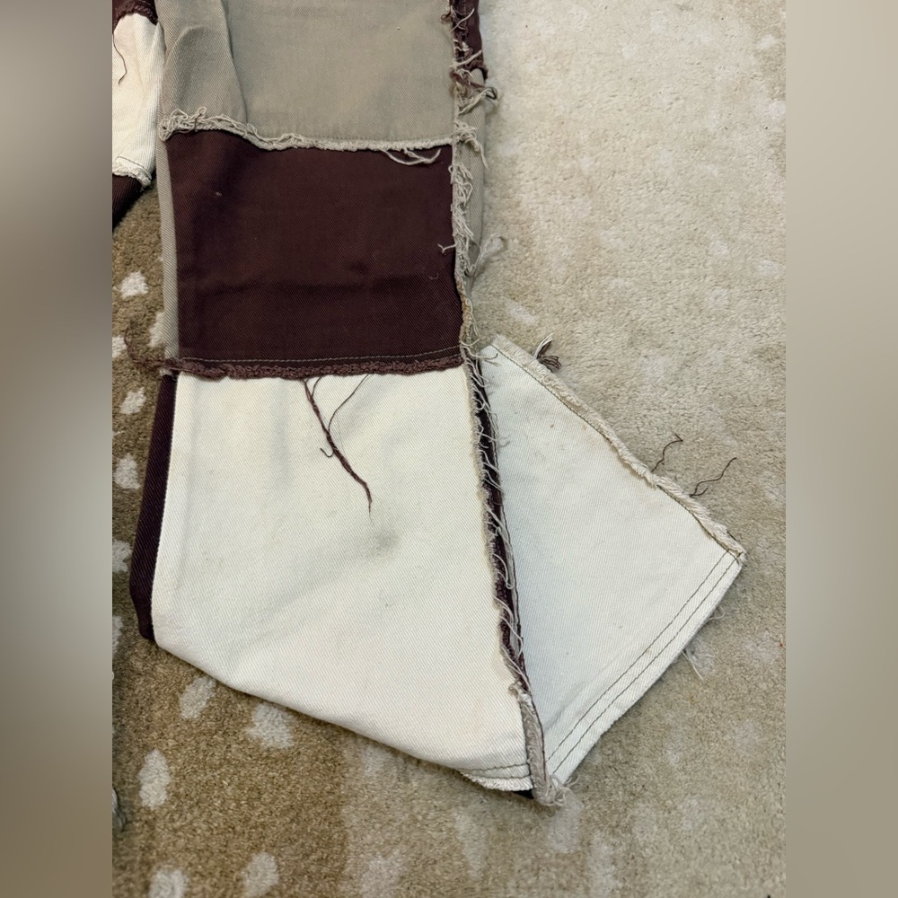 Jaded London distressed brown tan neutral flare jeans women’s size 25 - Picture 3 of 8